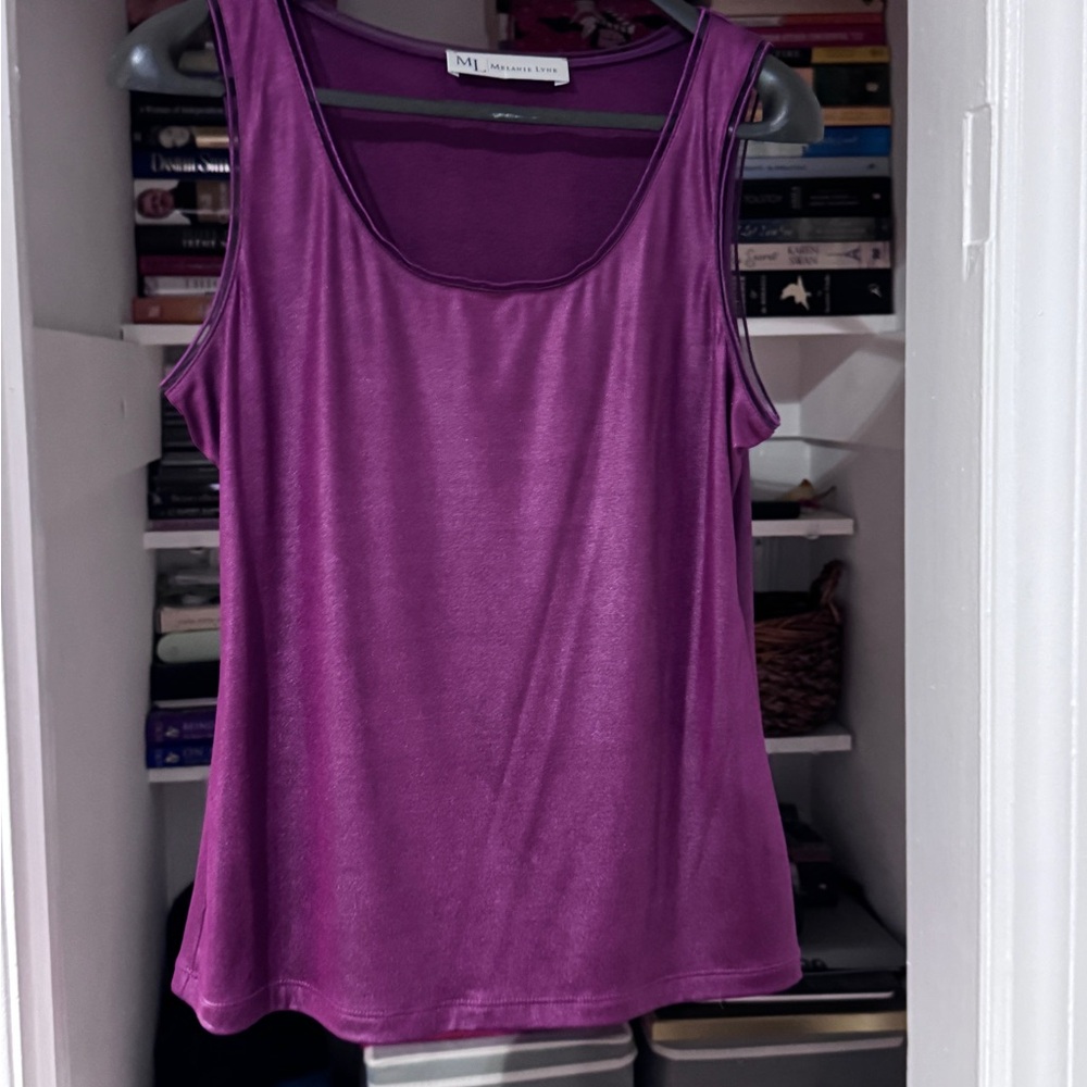 💜✨ Stunning Shinning Melanie Lynn Plum Shimmer Tank Top ✨💜